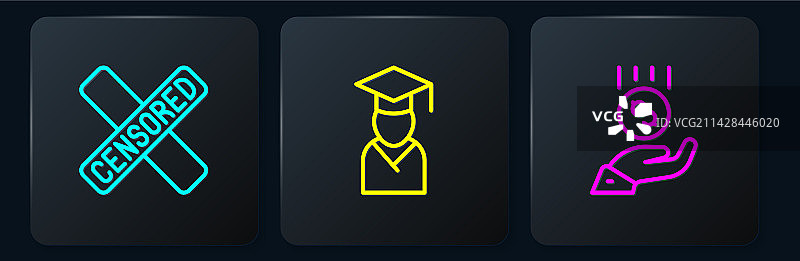 审查印章手持硬币极简线条设计图片素材