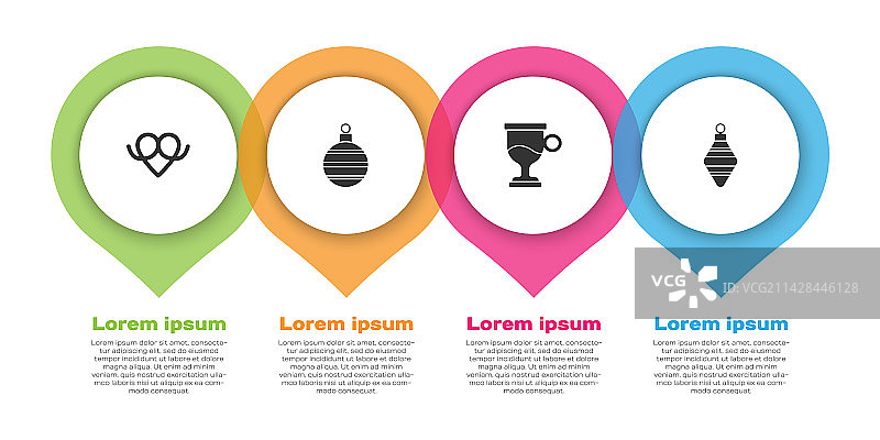 椒盐卷饼圣诞球和热红酒图片素材