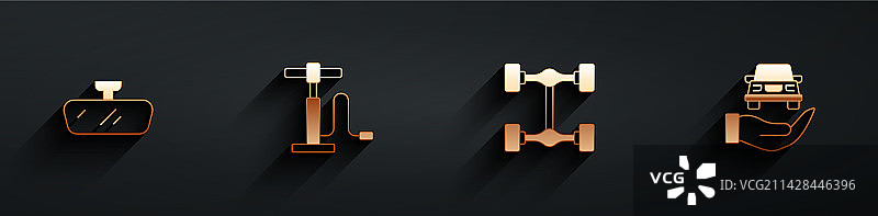 汽车后视镜气泵底盘汽车和汽车图标合集图片素材