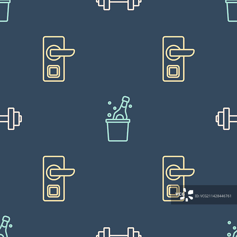 哑铃、密码锁和水瓶组合图片素材