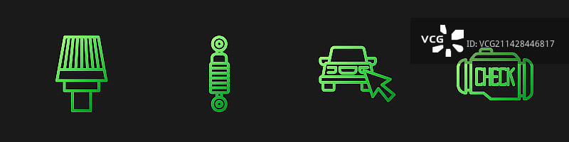 汽车共享空气滤清器减震器图标图片素材