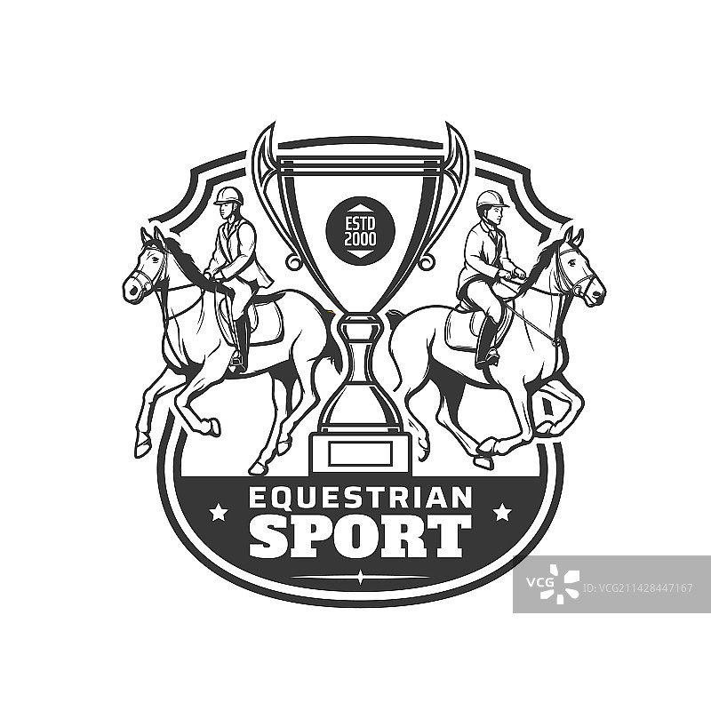 马术运动图标赛马运动俱乐部奖杯图片素材