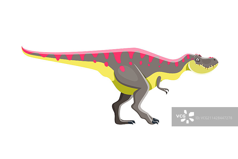 孤立的 Tarbosaurus 恐龙卡通角色图片素材
