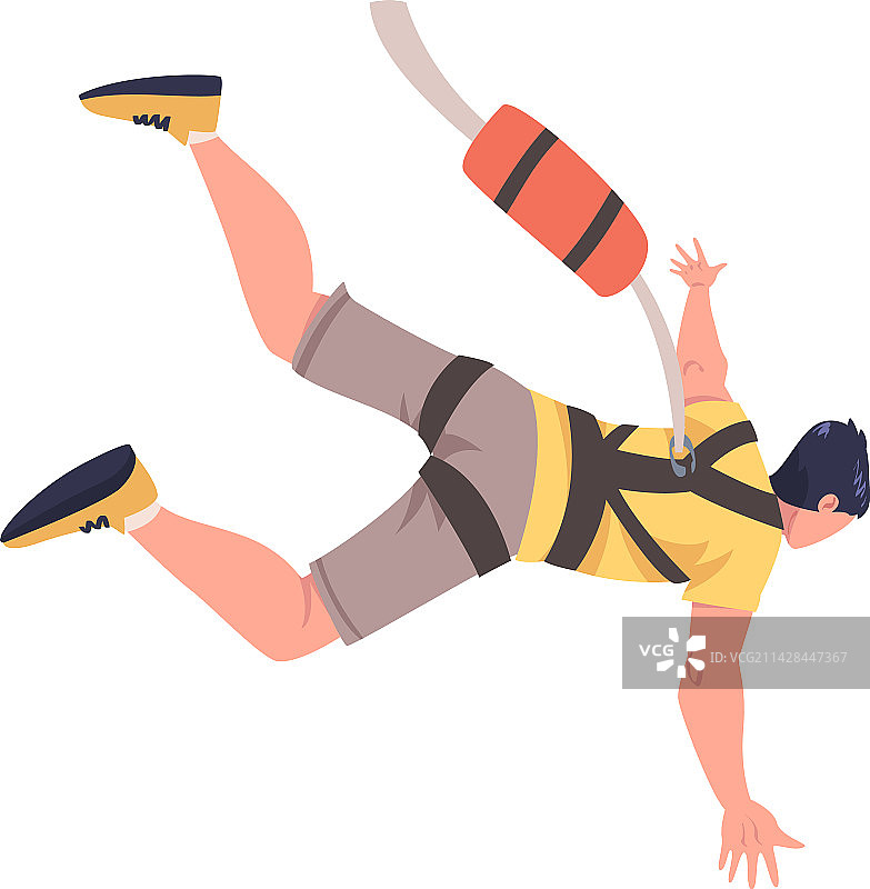 人物自由落体蹦极图片素材