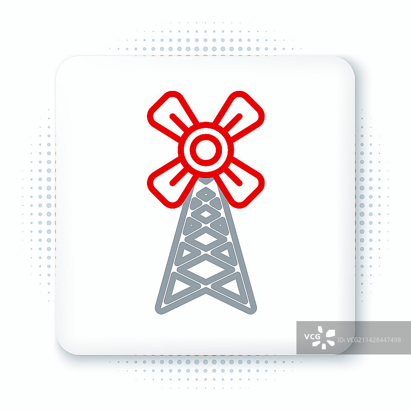 白色背景线条风车图标图片素材