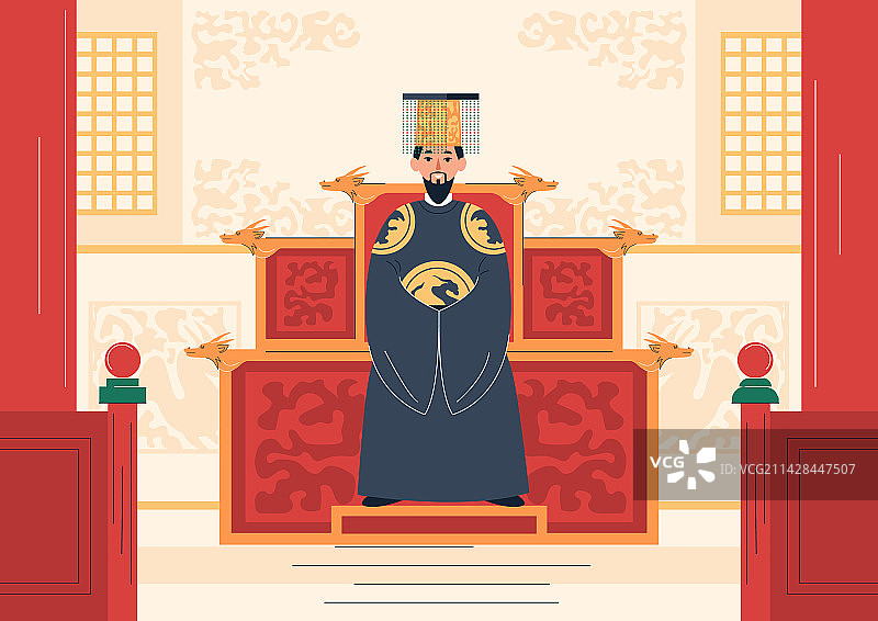 中国风国王宝座构图图片素材