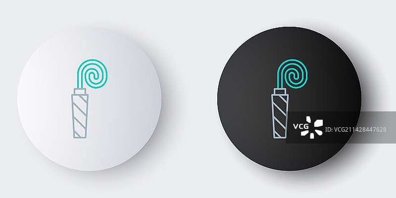 灰色背景上的生日聚会喇叭线性图标图片素材