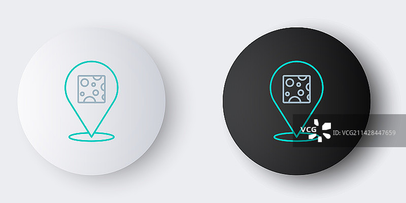 灰色背景上的线条奶酪图标图片素材