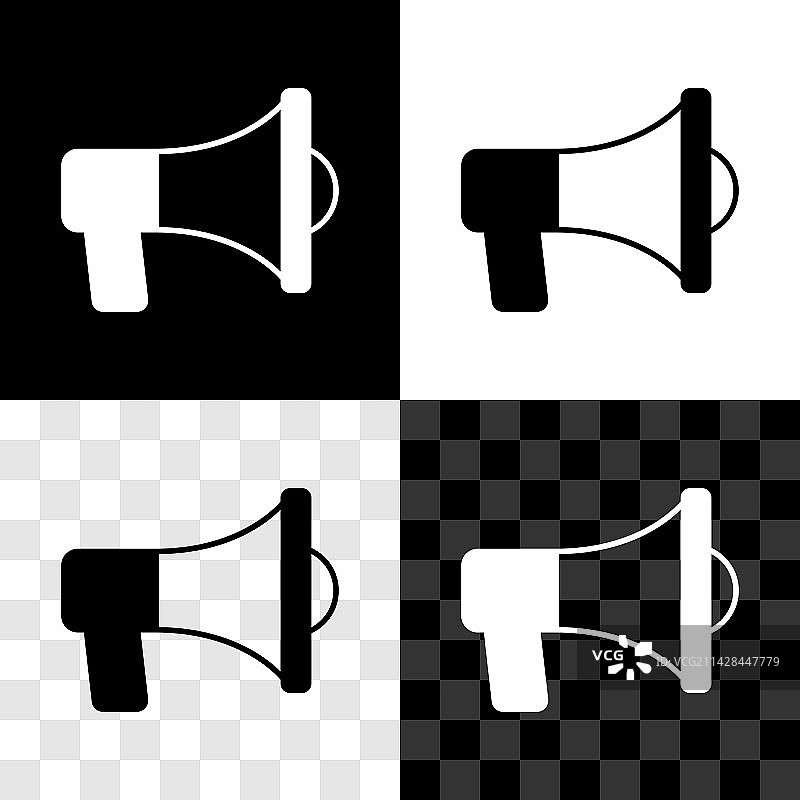 黑白背景上的扩音器图标图片素材