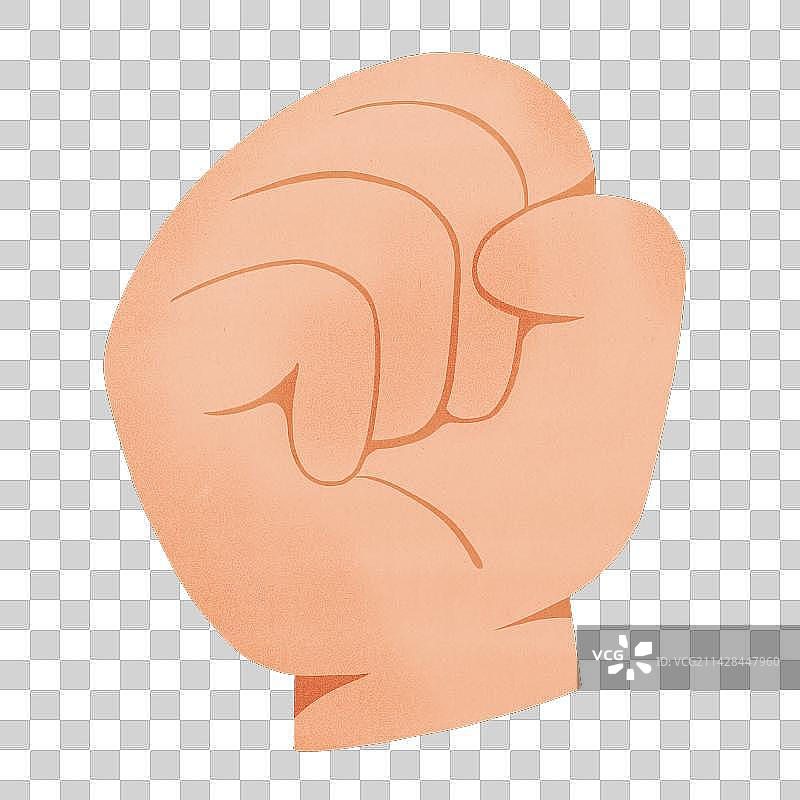 手绘汉语手指字母D图片素材