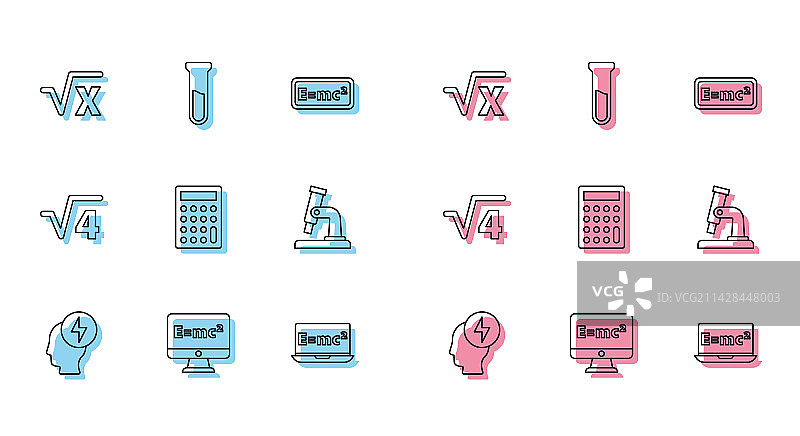 人头像和电力符号等式线条组合图片素材