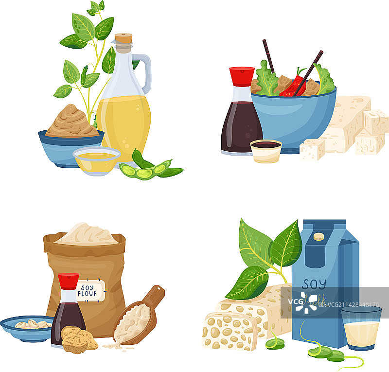 大豆产品2x2套装图片素材