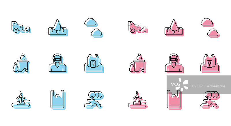 线条风力涡轮机塑料袋汽车尾气图片素材