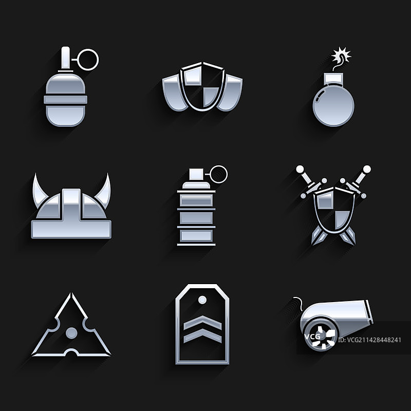 手榴弹臂章中世纪炮盾图片素材