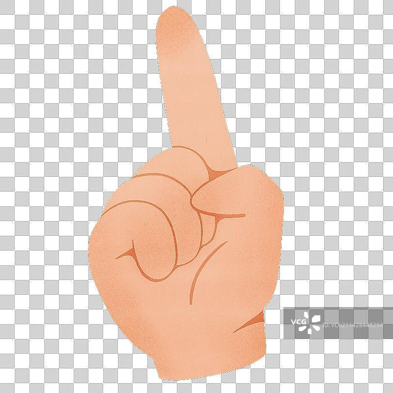 手绘汉语手指字母I图片素材