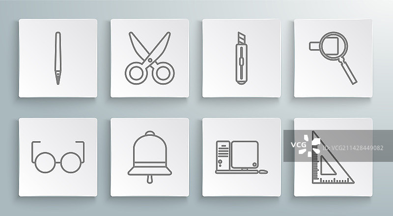 剪刀响铃电脑眼镜图片素材