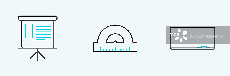 线条黑板财务演示组合图片素材