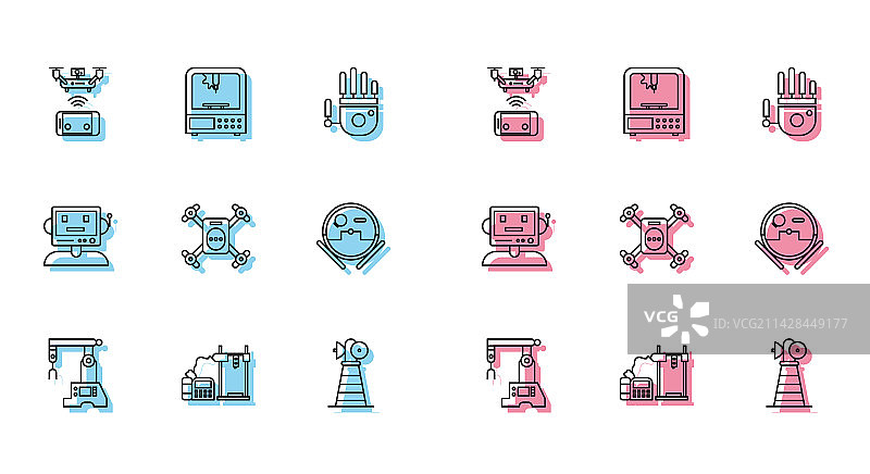 装配线、3D打印机、遥感航拍图片素材