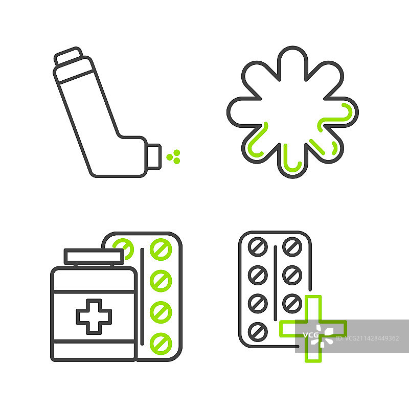 药瓶与泡罩包装药丸图片素材