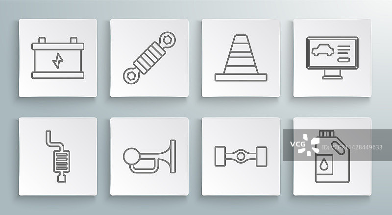 汽车消声器、减震器、喇叭等图片素材