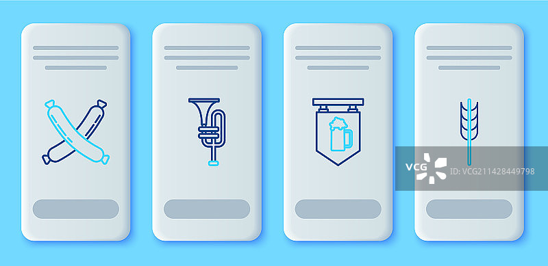 乐器喇叭街头线性组合图片素材