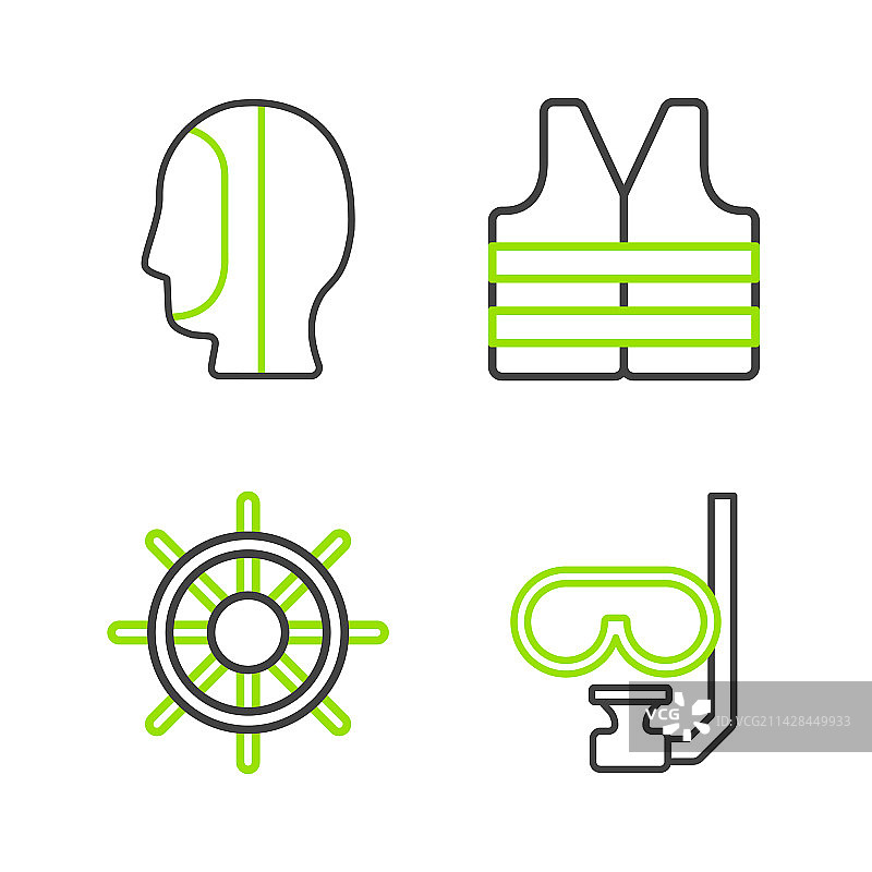 潜水面罩和呼吸管、船舶操舵图片素材