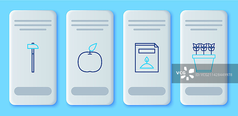 苹果种子包线条组合图片素材