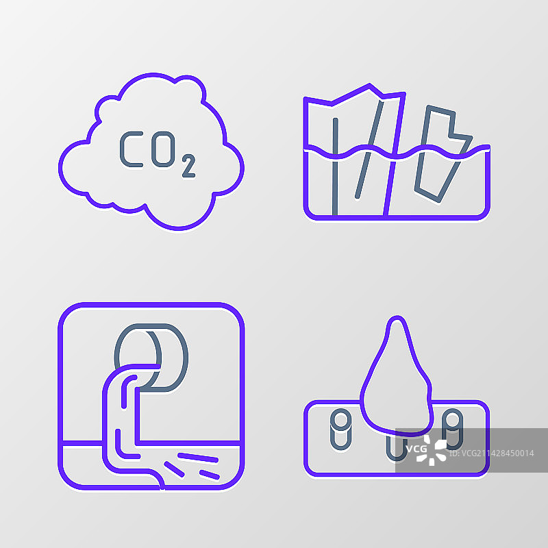 森林砍伐、废水与冰川图片素材