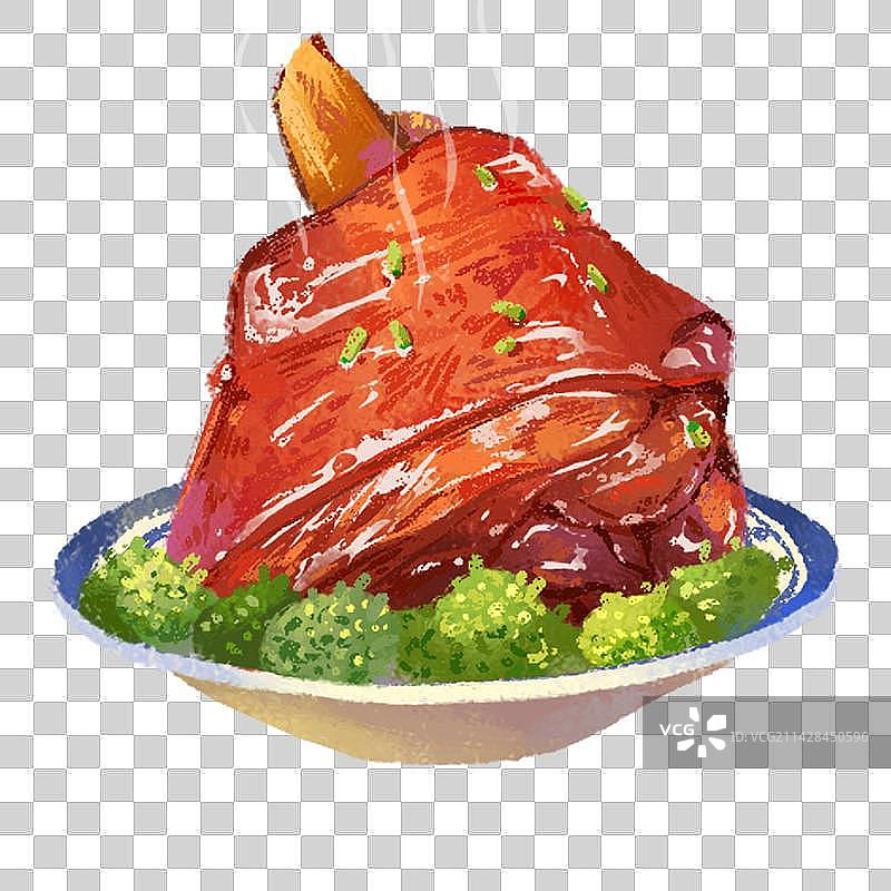 盘子上的猪肘子元素图片素材