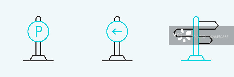 道路交通标志停车指示图片素材