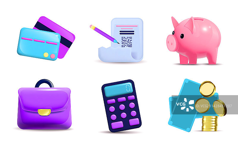 彩色金融图标合集图片素材