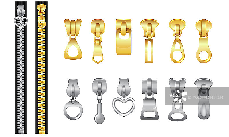 拉链扣现实套装图片素材