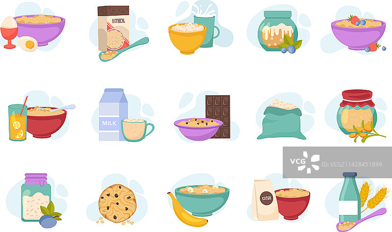 燕麦片图标集图片素材