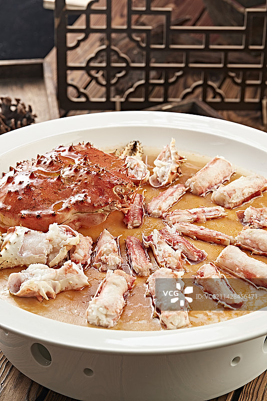 清蒸活阿拉斯加帝王蟹图片素材