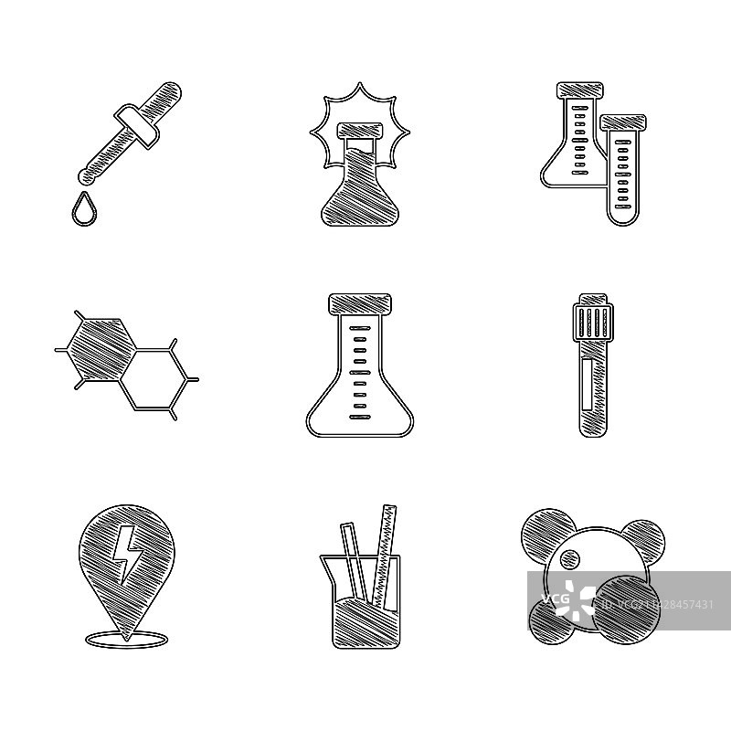 试管与实验室玻璃器皿分子图片素材