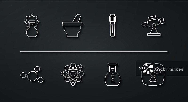 烧瓶分子爆炸线条图片素材