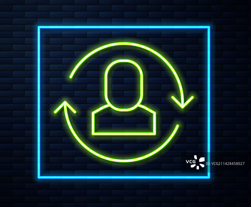 发光的霓虹灯交换工作图标图片素材