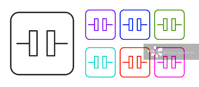 黑色线条电解电容器图标图片素材