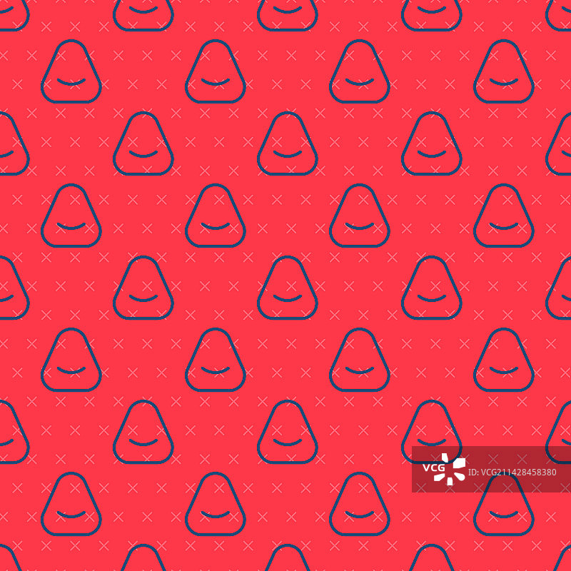 蓝色线条蒲团图标，隔离无缝图案图片素材