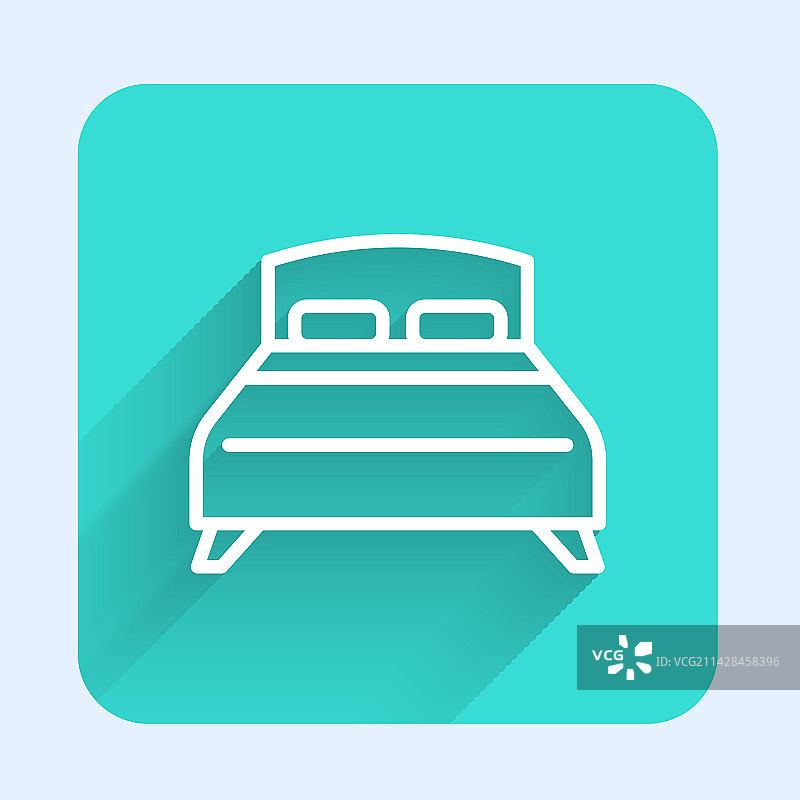 白色线条单人或双人床大床图标图片素材