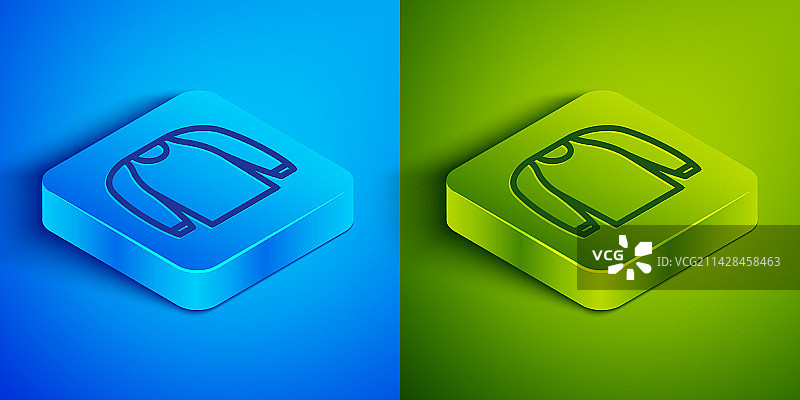 蓝色背景上的2.5D毛衣线条图标图片素材