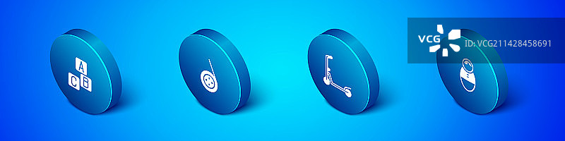 2.5D积木、滑板车、玩偶图案合集图片素材