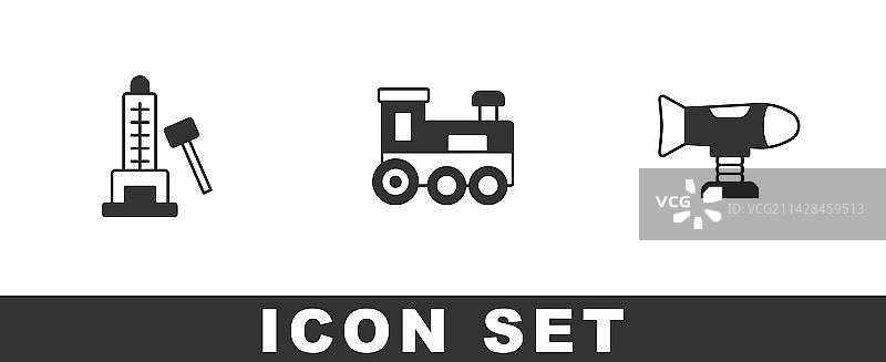 带锤子玩具火车的撞击器图片素材