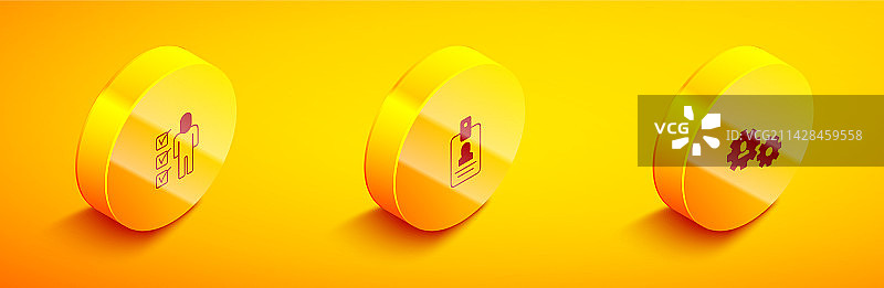 2.5D等距简历身份徽章设置图片素材