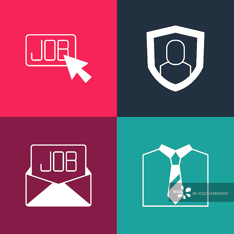 波普艺术风格的领带、搜索、职位、用户保护图片素材