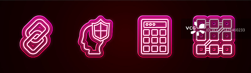 带盾牌密码的链环头图片素材