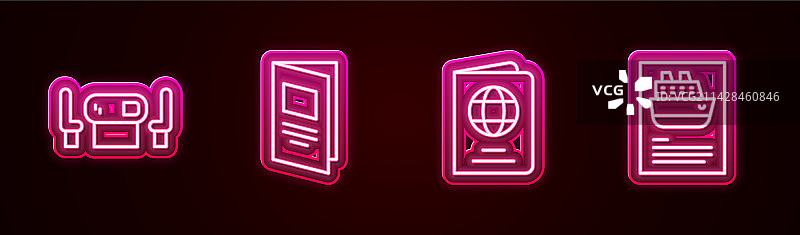 扑克牌桌、宣传册和护照图片素材