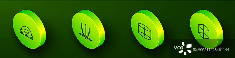 2.5D线条、量角器、图表与日程图片素材