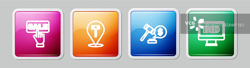 带有拍卖槌的线条价格标签图片素材