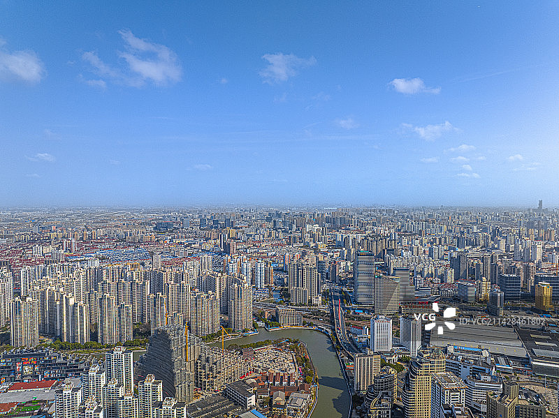 恒丰路立交桥 老闸北 苏河湾 苏州河S弯 不夜城板块 城市天际线图片素材